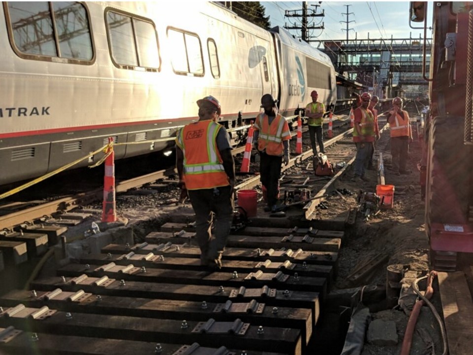 Atlantic Street Bridge Construction Proceeding with Track 2 Jump Spans In Place